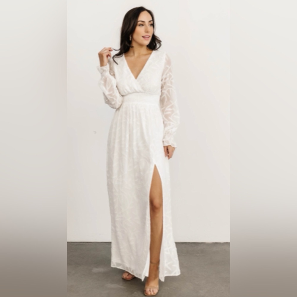 NWT. Baltic Born textured maxi dress - white, flowy, light weight